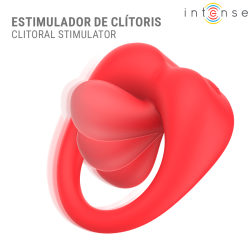 INTENSE - RUSSELL ANILLO VIBRADOR CON ESTIMULACIÓN DE CLÍTORIS ROJO – Produktansicht 5