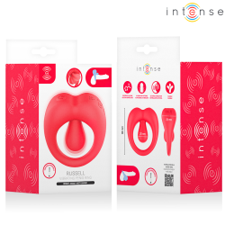 INTENSE - RUSSELL ANILLO VIBRADOR CON ESTIMULACIÓN DE CLÍTORIS ROJO – Produktansicht 10