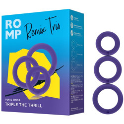 ROMP - REMIX TRIO SET MIT 3 LILA SILIKON-PENISRINGEN – Produktansicht 5