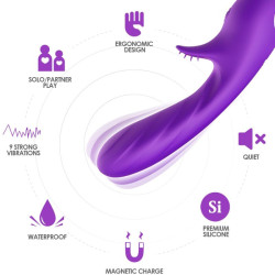 ARMONY - ROMANCE VIBRATOR MIT STIMULATOR LILA – Produktansicht 3