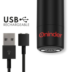 ONINDER - BERLIN BULLET VIBRATOR SCHWARZ 9 MODI 8,5 X 2 CM - KOSTENLOSE APP – Produktansicht 3