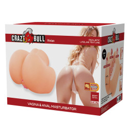 CRAZY BULL - VIVIAN DOPPELTER VAGINAL- UND ANALVIBRATIONSMASTURBATOR FLESH – Produktansicht 9