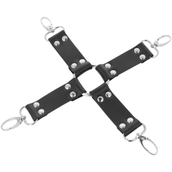 DARKNESS - LEDERHANDSCHELLEN FÜR FÜSSE UND HÄNDE SCHWARZ – Produktansicht 4