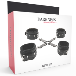 DARKNESS - LEDERHANDSCHELLEN FÜR FÜSSE UND HÄNDE SCHWARZ – Produktansicht 9