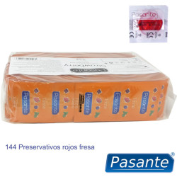 PASANTE - KONDOME GESCHMACK ERDBEERE BEUTEL 144 EINHEITEN – Produktansicht 3