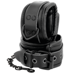 DARKNESS - HANDSCHELLEN UND KRAGEN AUS SCHWARZEM LEDER – Produktansicht 3