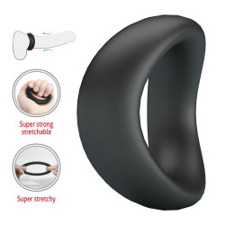 CRAZY BULL - VALEN ERGONOMISCHER SILIKON-PENISRING SCHWARZ – Produktansicht 6