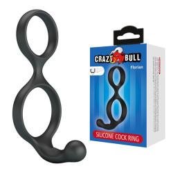 CRAZY BULL - FLORIANISCHER DOPPEL-HORN- UND HODENRING SCHWARZ – Produktansicht 2