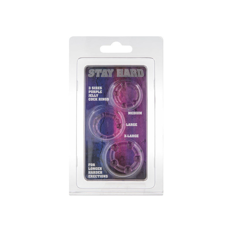 SEVEN CREATIONS - SET AUS DREI LILA PENISRINGEN