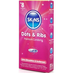 SKINS - DOTS & RIBS PREMIUM-KONDOME PACKUNG 8 – Produktansicht 2