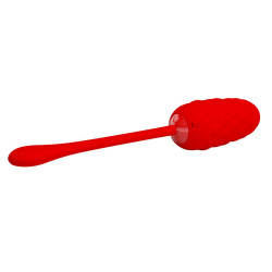 PRETTY LOVE - VIBRIERENDES EI MIT ROTER WIEDERAUFLADBARER MEERESTEXTUR – Produktansicht 4