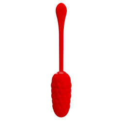 PRETTY LOVE - VIBRIERENDES EI MIT ROTER WIEDERAUFLADBARER MEERESTEXTUR – Produktansicht 6