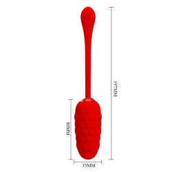 PRETTY LOVE - VIBRIERENDES EI MIT ROTER WIEDERAUFLADBARER MEERESTEXTUR – Produktansicht 7