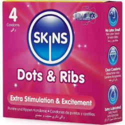 SKINS - DOTS & RIBS PREMIUM-KONDOME 4ER-PACK – Produktansicht 2