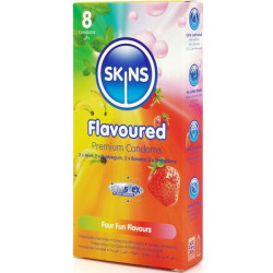 SKINS - PREMIUM-KONDOME MIT VERSCHIEDENEN GESCHMACKSRICHTUNGEN, 8ER-PACK – Produktansicht 2