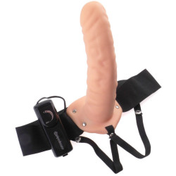 FETISH FANTASY SERIES - 19 CM VIBRIERENDER HOHL-STRAP-ON BRAUN – Produktansicht 3