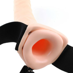 FETISH FANTASY SERIES - 19 CM VIBRIERENDER HOHL-STRAP-ON BRAUN – Produktansicht 4