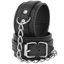 DARKNESS - HANDSCHELLEN AUS SCHWARZEM STRUKTURIERTEM LEDER – Produktansicht 2