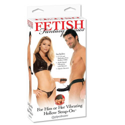 FETISH FANTASY SERIES - VIBRIERENDER HOHL-STRAP-ON FÜR SIE ODER IHN, SCHWARZ – Produktansicht 2