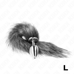 KINK - ANAL PLUG GRÖSSE L 10 X 4 CM MIT KUNSTSTOFFSCHWANZ 40 CM GRAU – Produktansicht 3