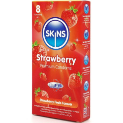 SKINS - ERDBEERE PREMIUM-KONDOME PACKUNG 8 – Produktansicht 2