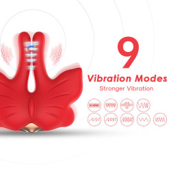 ARMONY - MAGNETISCHE NIPPELKLEMMEN MIT VIBRATION SCHMETTERLINGSFORM ROT – Produktansicht 5