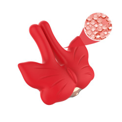 ARMONY - MAGNETISCHE NIPPELKLEMMEN MIT VIBRATION SCHMETTERLINGSFORM ROT – Produktansicht 6