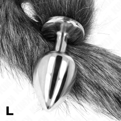 KINK - ANAL PLUG GRÖSSE L 10 X 4 CM MIT KUNSTSTOFFSCHWANZ 40 CM GRAU – Produktansicht 4