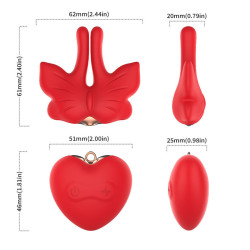 ARMONY - MAGNETISCHE NIPPELKLEMMEN MIT VIBRATION SCHMETTERLINGSFORM ROT – Produktansicht 9