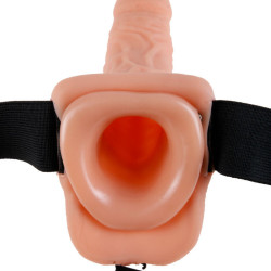 FETISH FANTASY SERIES - 9 HOHL STRAP-ON MIT BLLEN 22,9 CM FLEISCH – Produktansicht 2