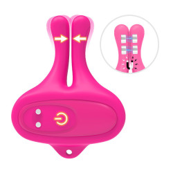 ARMONY - KANINCHENFORM VIBRATION MAGNETISCHE NIPPELKLEMMEN ROSA – Produktansicht 5