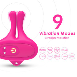 ARMONY - KANINCHENFORM VIBRATION MAGNETISCHE NIPPELKLEMMEN ROSA – Produktansicht 6