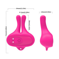 ARMONY - KANINCHENFORM VIBRATION MAGNETISCHE NIPPELKLEMMEN ROSA – Produktansicht 7