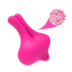 ARMONY - KANINCHENFORM VIBRATION MAGNETISCHE NIPPELKLEMMEN ROSA – Produktansicht 8