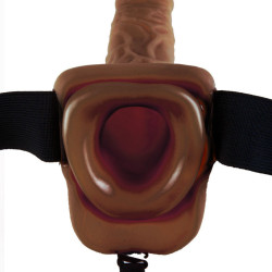 FETISH FANTASY SERIES - 9 HOHL STRAP-ON MIT BLLEN 22,9 CM BRAUN – Produktansicht 5
