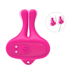 ARMONY - KANINCHENFORM VIBRATION MAGNETISCHE NIPPELKLEMMEN ROSA – Produktansicht 9