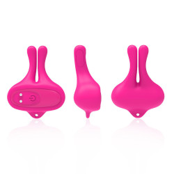 ARMONY - KANINCHENFORM VIBRATION MAGNETISCHE NIPPELKLEMMEN ROSA – Produktansicht 10