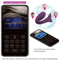 PRETTY LOVE - JAYLEEN VIBRATOR MIT APP-FERNBEDIENUNG LILA – Produktansicht 16