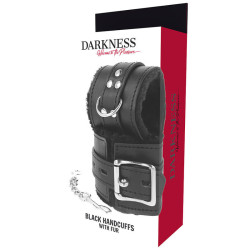 DARKNESS - SCHWARZ GEFÜTTERTE BDSM-HANDSCHELLEN – Produktansicht 5