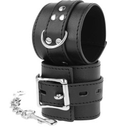 DARKNESS - HANDSCHELLEN AUS SCHWARZEM LEDER – Produktansicht 2
