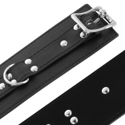 DARKNESS - HANDSCHELLEN AUS SCHWARZEM LEDER – Produktansicht 4