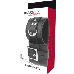 DARKNESS - HANDSCHELLEN AUS SCHWARZEM LEDER – Produktansicht 5
