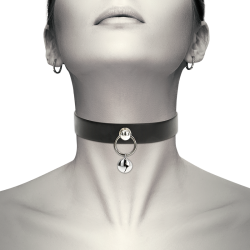 COQUETTE CHIC DESIRE - VEGANE LEDER-HALSKETTE DAMEN-ACCESSOIRE RASSEL/REIFEN – Produktansicht 2