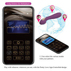 PRETTY LOVE - HECTOR ELECTROSHOCK VIBRATOR PER APP-STEUERUNG LILA – Produktansicht 12