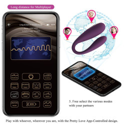 PRETTY LOVE - AUGUST REMOTE GLOBAL DOPPELT VERGNÜGEN VIBRATOR – Produktansicht 15