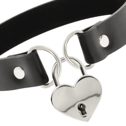 COQUETTE CHIC DESIRE - VEGANE LEDER-HALSKETTE MIT HERZ-ACCESSOIRE MIT SCHLÜSSEL – Produktansicht 4