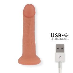 ONINDER - GROSSER BOGOTÁ-VIBRATORDILDO, 9 GESCHWINDIGKEITEN, NATÜRLICH, 22 CM -O- 4,5 CM - KOSTENLOSE APP – Produktansicht 4