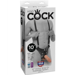 KING COCK - 25,5 CM HOLLOW STRAP-ON SUSPENDER SYSTEM FLESH – Produktansicht 2