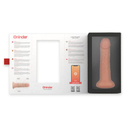 ONINDER - GROSSER BOGOTÁ-VIBRATORDILDO, 9 GESCHWINDIGKEITEN, NATÜRLICH, 22 CM -O- 4,5 CM - KOSTENLOSE APP – Produktansicht 6
