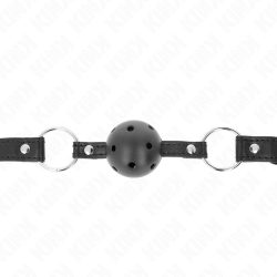 KINK - HOHLHARTER SCHWARZER BALL 4,5 CM GAG MODELL 1 63,5 X 2 CM – Produktansicht 3